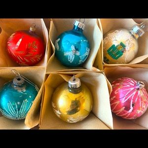 Vintage mercury glass Christmas  ornaments